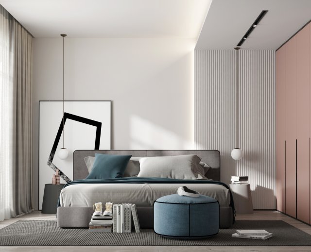 modern bedroom 3Dモデル .c4d .max .obj .3ds .fbx .stl .blend 
