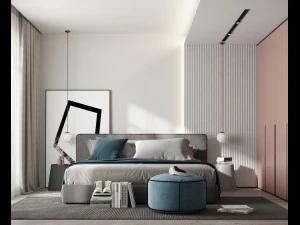 nowoczesna sypialnia Model 3D