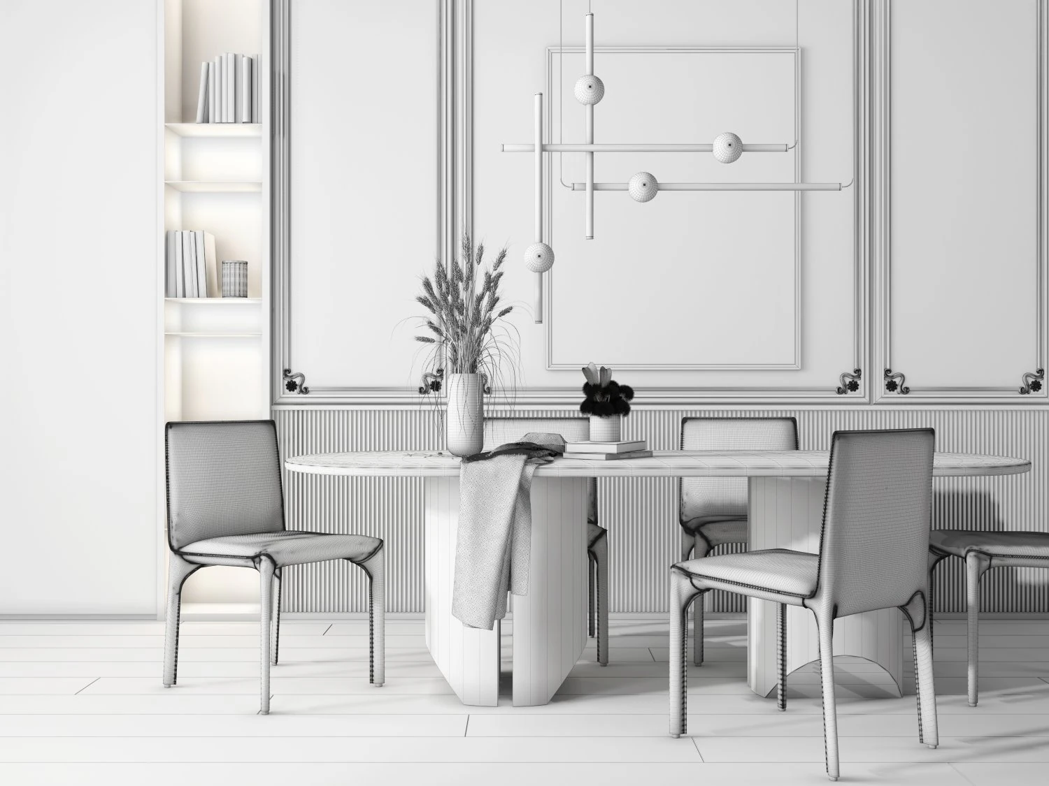 modern table and chair 3D Model .c4d .max .obj .3ds .fbx .stl .blend 