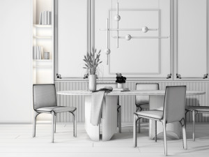 modern table and chair 3D Model