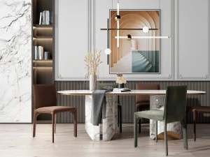 modern table and chair 3D Model