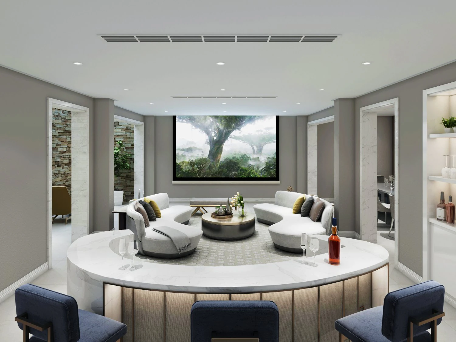 modern living room 3D Model .c4d .max .obj .3ds .fbx .stl .blend 