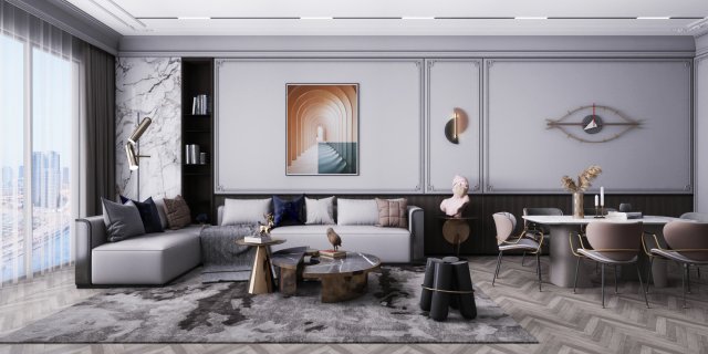 modern living room 3Dモデル .c4d .max .obj .3ds .fbx .stl .blend 