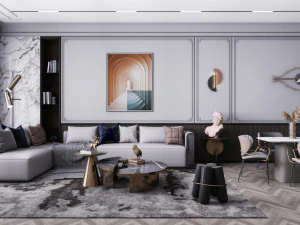 nowoczesny salon Model 3D