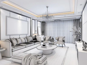modern living room 3D Model