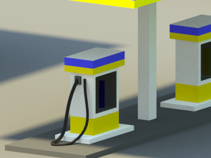 gas station low poly Modelo 3D