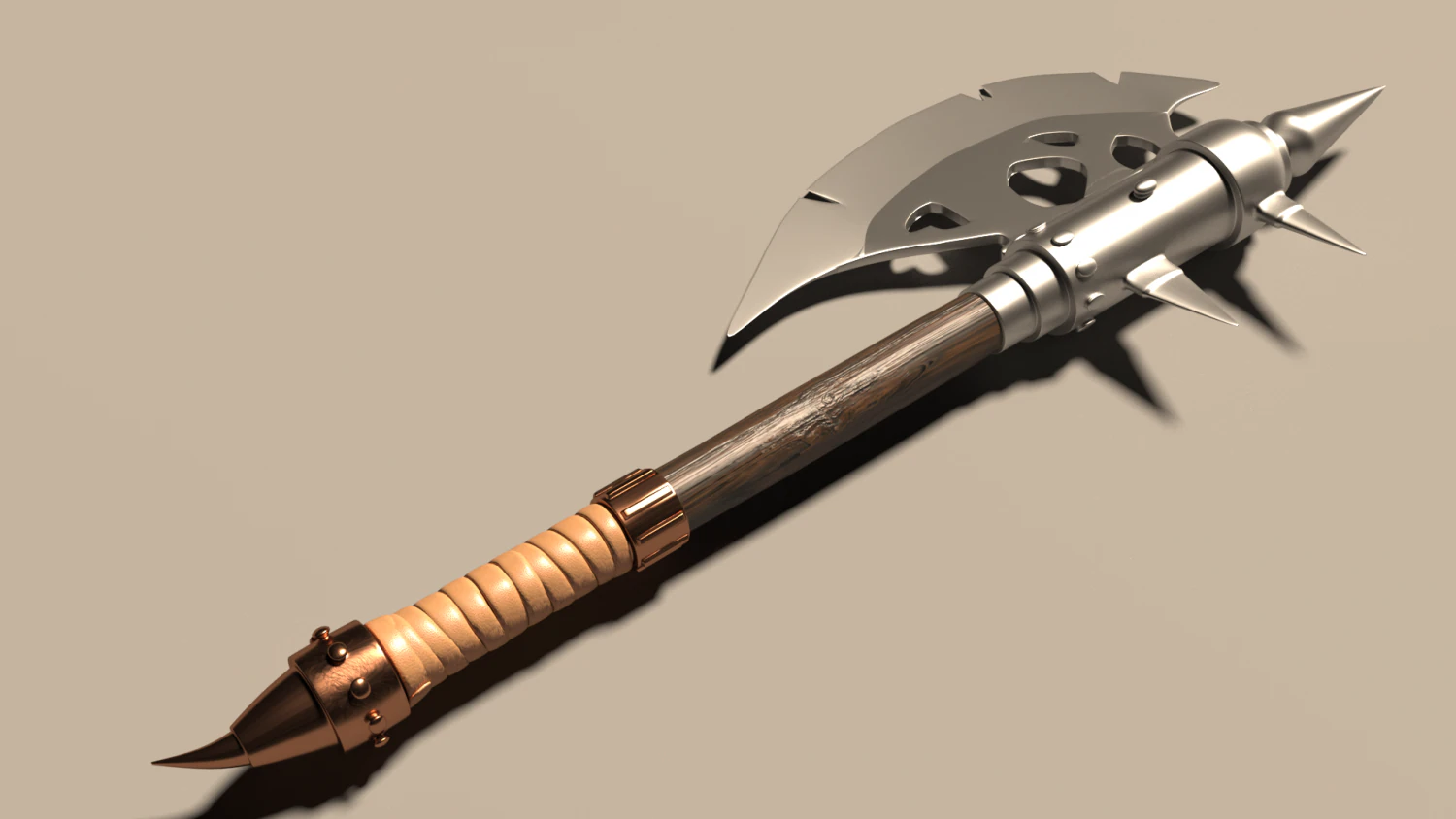 battle ax 3D Model .c4d .max .obj .3ds .fbx .stl .blend 