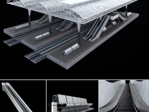 treinstation 3D Model