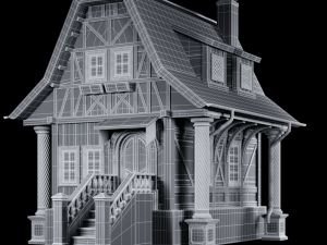 old medieval house Modello 3D