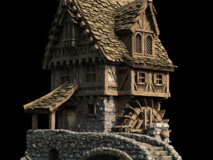 water mill Modelo 3D