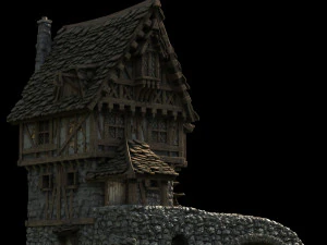 moinho de &aacute;gua Modelo 3D