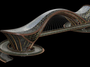 高架横断歩道 3Dモデル