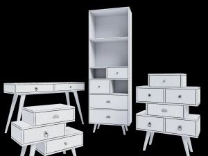 halmar mezo set of 4 elements 3D Model