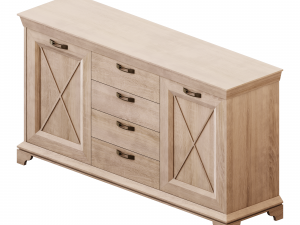chest of drawers and 2 tv stands with shelf from forte - kashmir 3D Model
