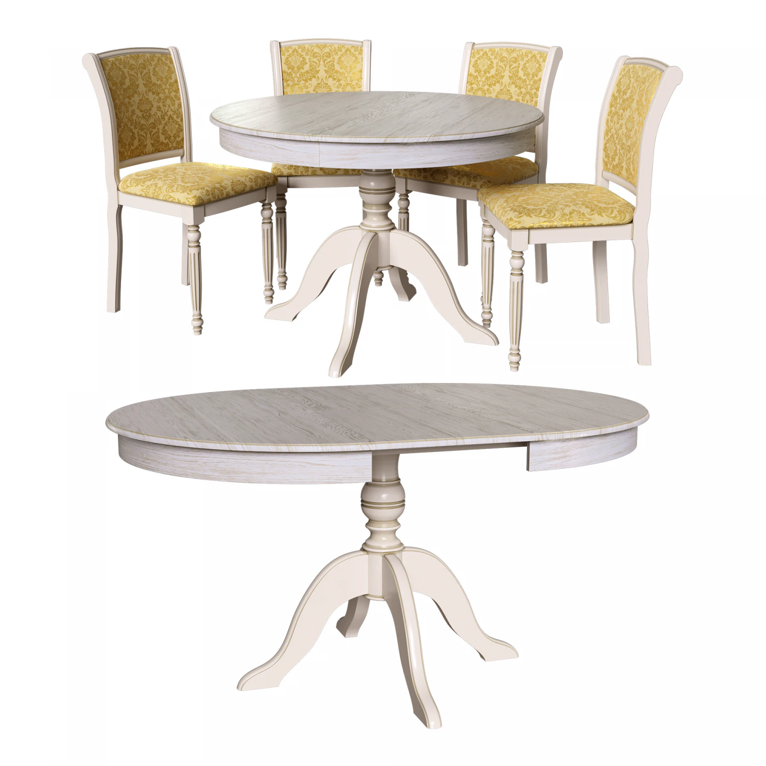 savona table 3 and lodi chairs 1-2 3D Model .c4d .max .obj .3ds .fbx .stl .blend