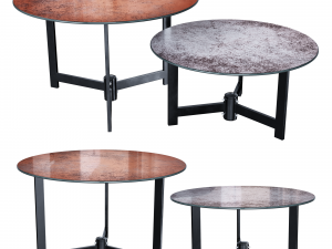 halmar twins set of 2 coffee tables gray - brown 3Dモデル