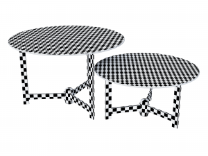 halmar twins set of 2 coffee tables gray - brown 3D Model