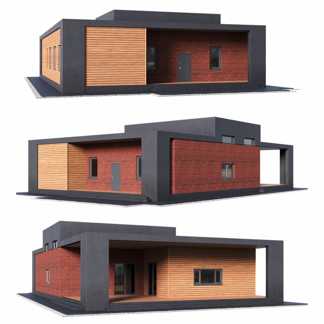 private house Model 3D .c4d .max .obj .3ds .fbx .stl .blend 