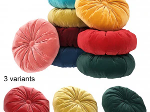 set ronde sierkussens 3D Model