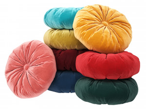 set of round decorative pillows 3D 模型