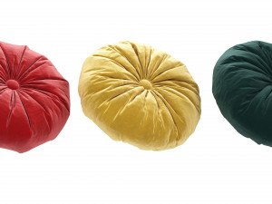 set of round decorative pillows 3D 模型