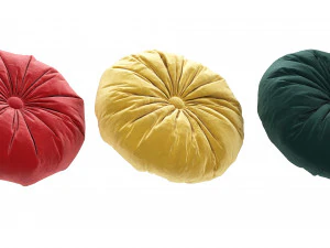 set of round decorative pillows 3D Model