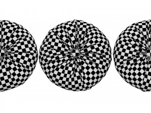 set of round decorative pillows 3D Model
