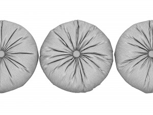 set of round decorative pillows 3D 模型