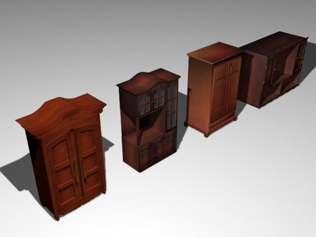 old furnitures xix century 3D Model .c4d .max .obj .3ds .fbx .stl .blend 