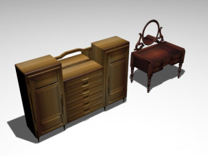 old furnitures with mirror 3D Model