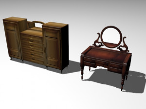 old furnitures with mirror 3D Modell