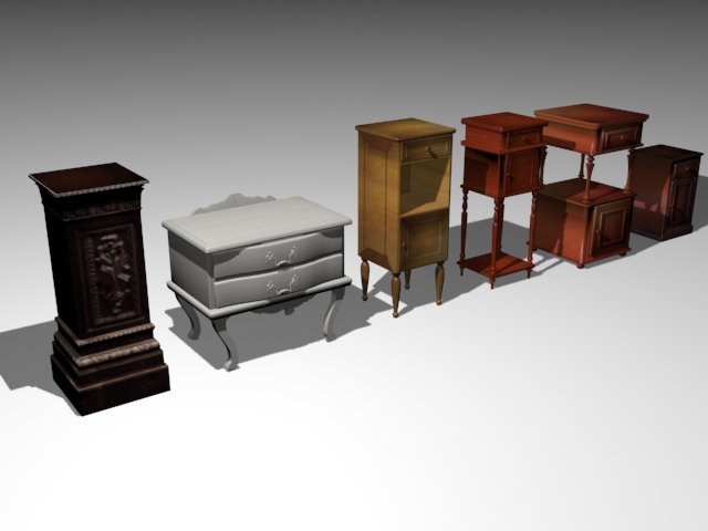 old furnitures for bedroom 3Dモデル .c4d .max .obj .3ds .fbx .stl .blend 