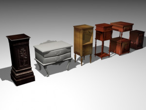 old furnitures for bedroom 3D Model