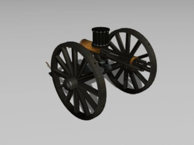 gatling 3D Print Model .c4d .max .obj .3ds .fbx .stl .blend 
