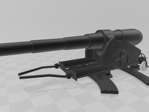 elswick 180 lb cannon angamos ship 1880 3D Print Model