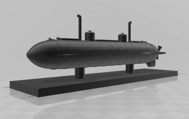 submarine toro peru 1880 - printable model 3D प्रिंट मॉडल .c4d .max .obj .3ds .fbx .stl .blend