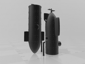 submarine toro peru 1880 - printable model separated 3D-printmodel