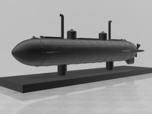 submarine toro peru 1880 - printable model separated 3D Print Model