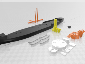ironclad huascar 3d stl 3Dプリントモデル