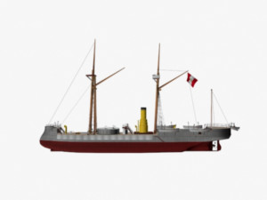 ironclad huascar 3d Modello 3D