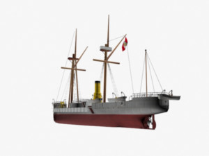ironclad huascar 3d Modello 3D