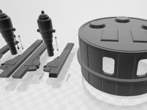ワスカル コールズ砲塔 3Dプリントモデル