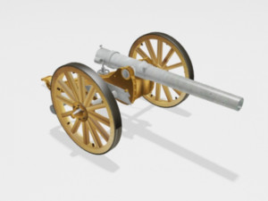krupp 86 75 mm war of the pacific Model 3D