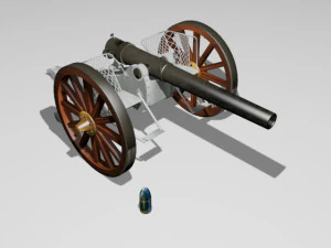 krupp 86 75 mm war of the pacific 3D Model