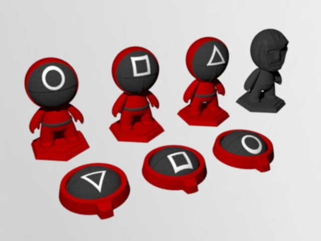 squid game chibi for key chain 3D Print Model .c4d .max .obj .3ds .fbx .stl .blend