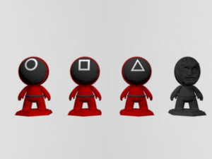 squid game chibi for key chain 3D Baskı Modeli