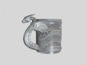 Mangkuk Naga Taza Naga Model Cetak 3D