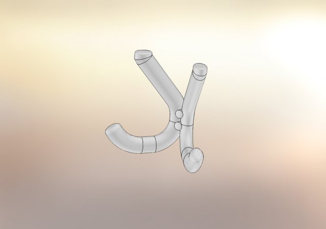 modern hook multi-track chrome 3Dモデル .c4d .max .obj .3ds .fbx .stl .blend 