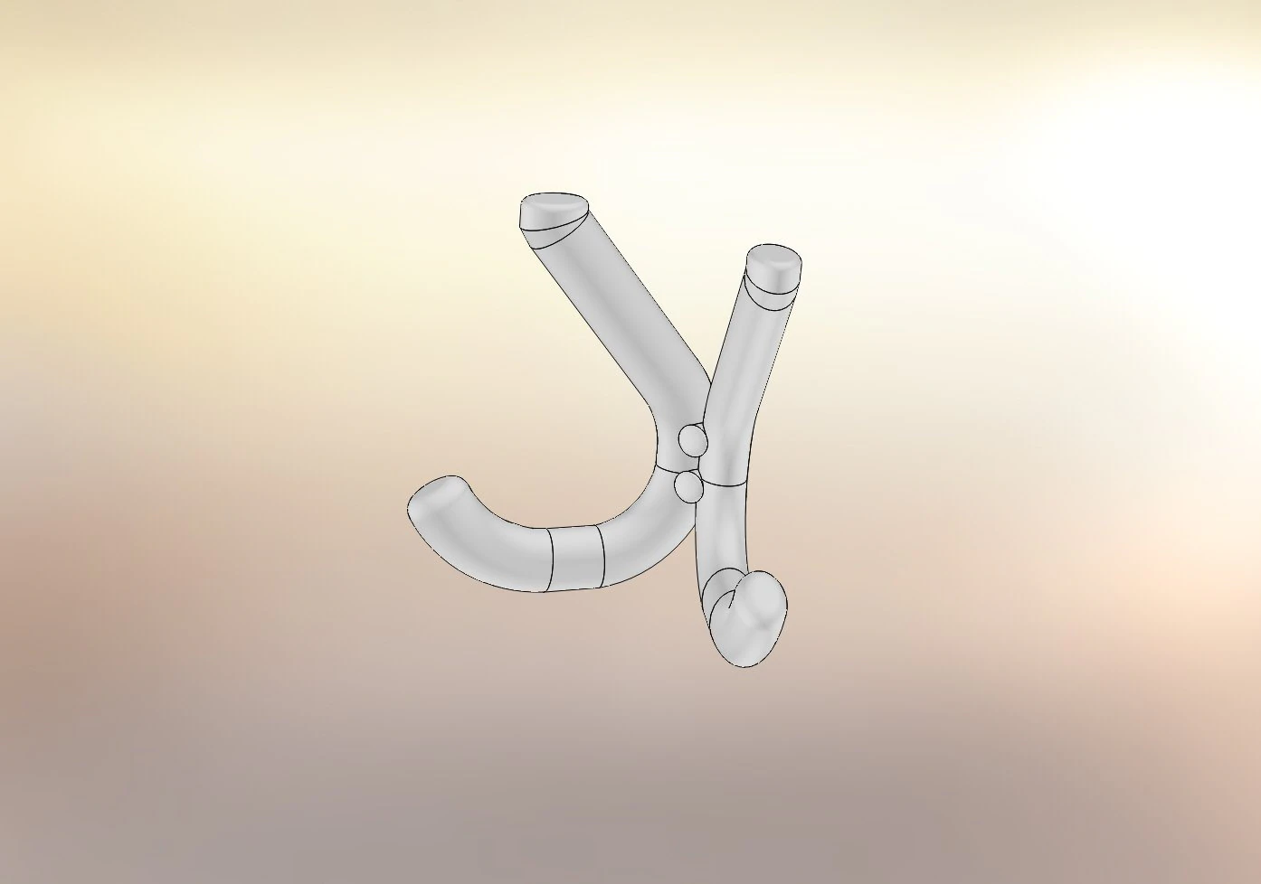 modern hook multi-track chrome 3D Model .c4d .max .obj .3ds .fbx .stl .blend 