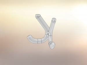 modern hook multi-track chrome 3D Модель